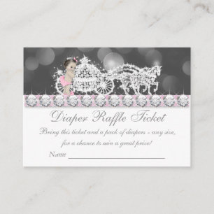 Carte D'accompagnement Ticket de tombola pour couche rose et grise