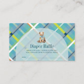 Carte D'accompagnement Ticket de tombola pour couche turquoise à carreaux (Devant)