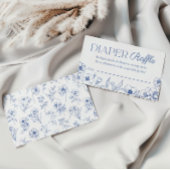 Carte D'accompagnement Ticket Dusty Blue Chinoiserie Diaper Raffle