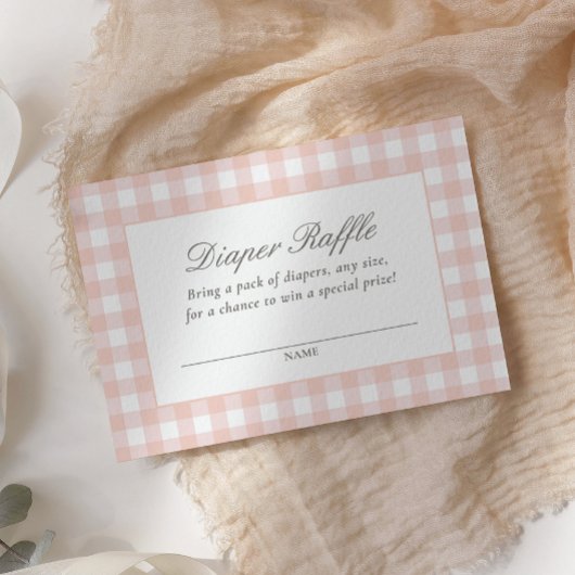 Carte D'accompagnement Ticket En vichy Baby shower Déchet rose