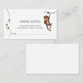 Carte D'accompagnement Ticket Jungle Diaper Raffle pour Baby shower (Devant / Derrière)