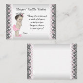 Carte D'accompagnement Ticket rabat princesse en argent rose (Devant / Derrière)
