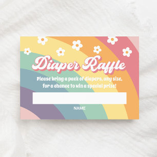 Carte D'accompagnement Ticket Retro super les années 70 Rainbow Diaper Ra
