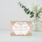 Carte D'accompagnement Ticket Rustic Burlap Lace Coral Diaper (Debout devant)