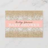 Carte D'accompagnement Ticket Rustic Burlap Lace Coral Diaper (Dos)