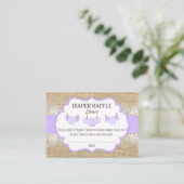 Carte D'accompagnement Ticket Rustic Burlap Lavender Lavender Raffle (Debout devant)