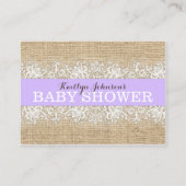Carte D'accompagnement Ticket Rustic Burlap Lavender Lavender Raffle (Dos)