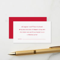 Ticket simple rouge pour jeu de laperons à la baby