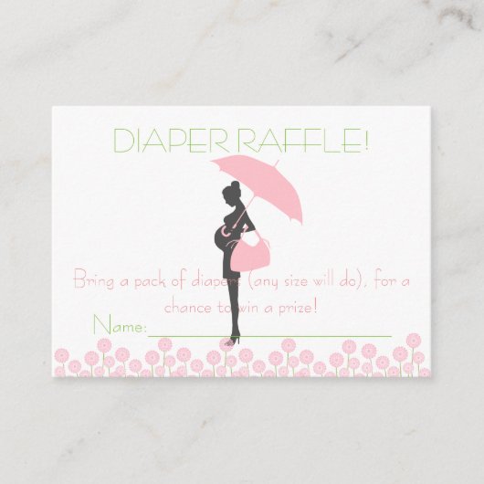 Carte D'accompagnement Tickets à rabat Silhouette Baby shower rose (Devant)