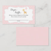 Carte D'accompagnement Tickets au Baby shower de la Girafe rose (Devant / Derrière)