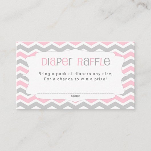 Carte D'accompagnement Tickets de Baby shower de couches rose gris (Devant)