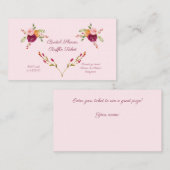 Carte D'accompagnement Tickets de Fête des mariées rose Roses (Devant / Derrière)