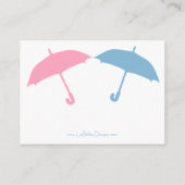 Carte D'accompagnement Tickets de rabat à parapluie Baby shower Twins (Dos)