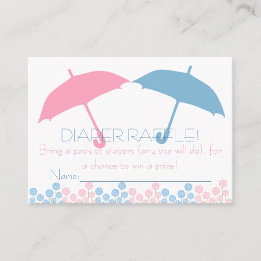 Carte D'accompagnement Tickets de rabat à parapluie Baby shower Twins (Devant)