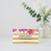 Carte D'accompagnement Tickets de rabat Baby shower rose et or (Debout devant)