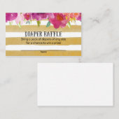 Carte D'accompagnement Tickets de rabat Baby shower rose et or (Devant / Derrière)