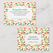 Carte D'accompagnement Tickets de raffle Baby shower de Noël (Devant / Derrière)