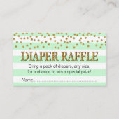 Carte D'accompagnement Tickets de raffle Mint Green Aqua Gold Diaper (Devant)