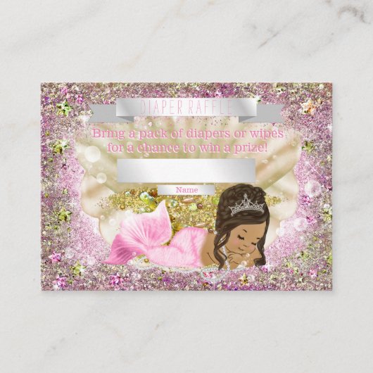Carte D'accompagnement Tickets de rousseur de Baby shower de sirène ethni (Devant)
