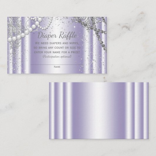 Carte D'accompagnement Tickets Lavender Grey Diaper (Devant / Derrière)
