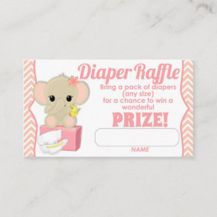 Carte D'accompagnement Tickets Raffle Pink Chevron Elephant 100pk