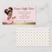 Carte D'accompagnement Tickets Raffle Pink Gold Princess (Devant / Derrière)