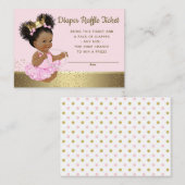 Carte D'accompagnement Tickets Raffle Pink Gold Princess (Devant / Derrière)