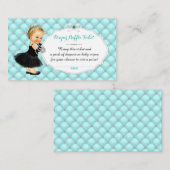 Carte D'accompagnement Tickets turquoises Blue Diaper Raffle (Devant / Derrière)