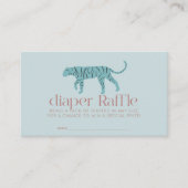 Carte D'accompagnement Tiger Moderne Baby shower Bleu Déchets Raffle Tick (Devant)