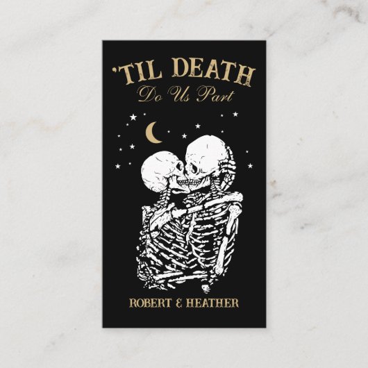 Carte D'accompagnement Til Death Site Mariage gothique QR Code RSVP (Devant)