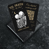 Carte D'accompagnement Til Death Skeleton Goth Registre Mariage QR Code
