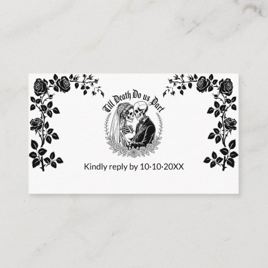 Carte D'accompagnement Till Death Do Us Part Mariage Website Qr Code (Dos)