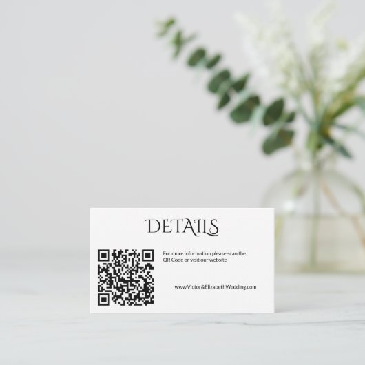 Carte D'accompagnement Till Death Do Us Part Mariage Website Qr Code (Debout devant)