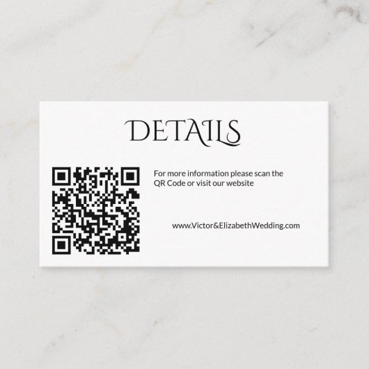 Carte D'accompagnement Till Death Do Us Part Mariage Website Qr Code (Devant)