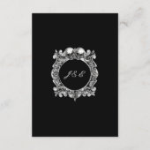 Carte D'accompagnement Till Death Gothic Skuls Monogramme Mariage (Dos)