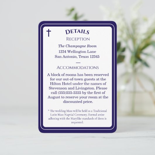 Carte D'accompagnement Timeless Catholic Monogrammed Enclosure Card (Debout devant)