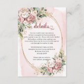 Carte D'accompagnement Timeless Dusty Pink Flowers Eucalyptus Details (Devant)