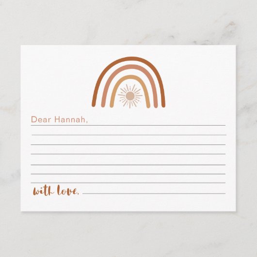 Carte D'accompagnement TINLEY Boho Rainbow 1er Birthday Time Capsule Card (Devant)