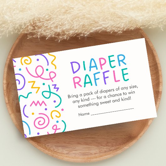 Carte D'accompagnement Tiny Human Shindig Baby Shower Diaper Raffle