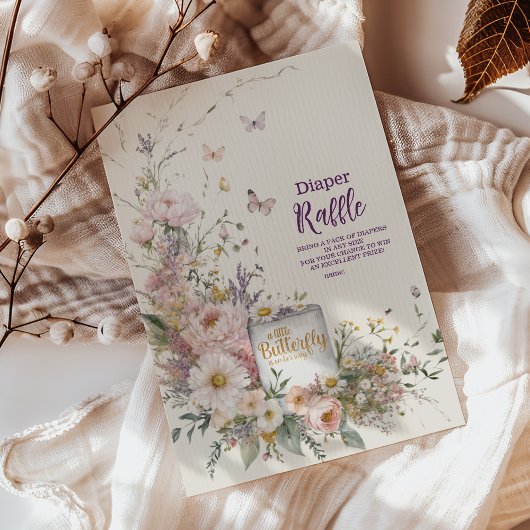 Carte D'accompagnement Tirage au sort bohème papillons fleurs couche pour