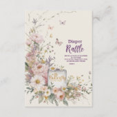 Carte D'accompagnement Tirage au sort bohème papillons fleurs couche pour (Devant)