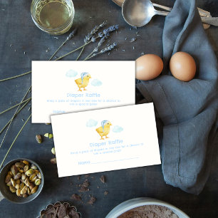 Carte D'accompagnement Tirage au sort de couche bébé Nuage Poulet Bleu Ci