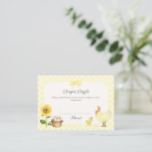 Carte D'accompagnement Tirage au sort de couche Bébé soleil Gingham Showe (Debout devant)