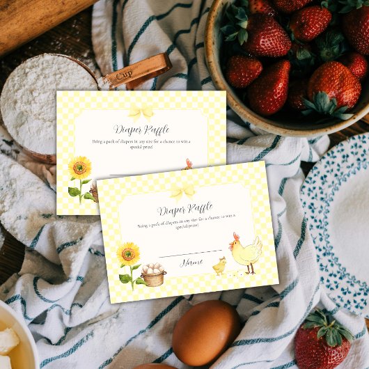 Carte D'accompagnement Tirage au sort de couche Bébé soleil Gingham Showe