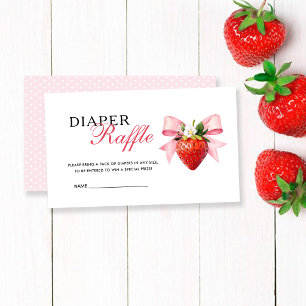 Carte D'accompagnement Tirage au sort de couche Coquette Rose Fraise
