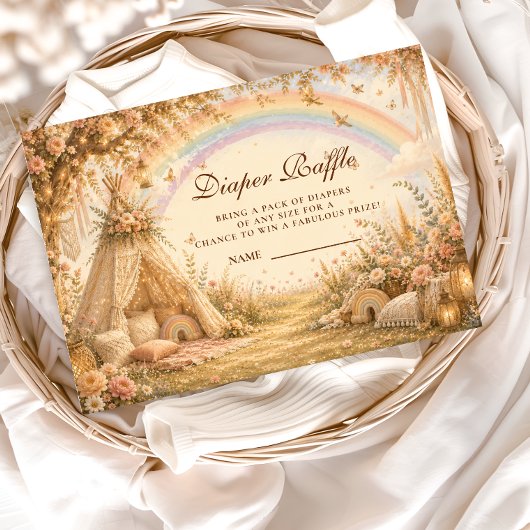 Carte D'accompagnement Tirage au sort de couche Enchanted Rainbow Boho