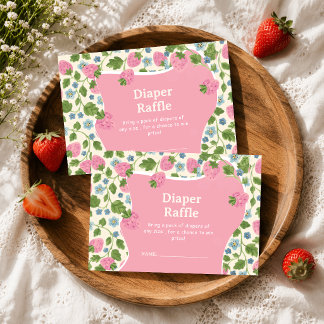 Carte D'accompagnement Tirage au sort de couche mignonne florale rose et