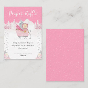 Carte D'accompagnement Tirage au sort de couche pour ours d'hiver rose