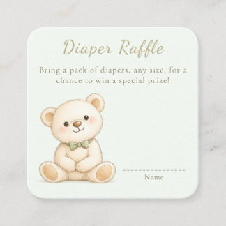 Carte D'accompagnement Tirage au sort de couche pour ours en peluche aqua
