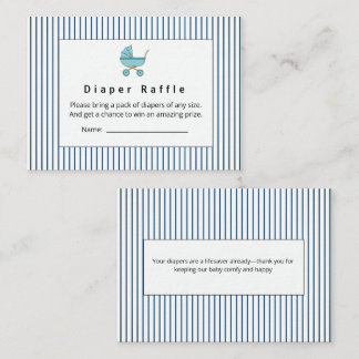 Carte D'accompagnement Tirage au sort de couche pour poussette bleue mode